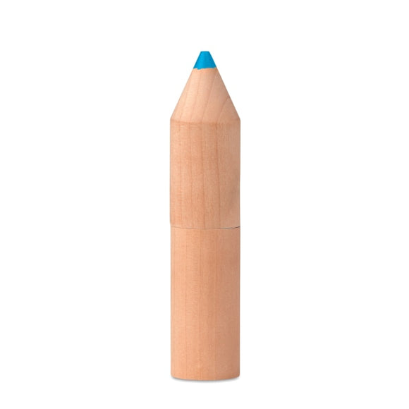 6 Crayons Dans Un Étui En Bois Petit Coloret Personnalisable Brown Dessin